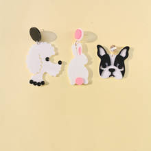 Ziccohong-pendientes acrílicos con dibujos animados para mujer y niña, aretes colgantes con forma de conejo, perro, diseño creativo, lindo Animal, regalo 2024 - compra barato