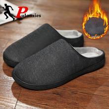 Pulomies chinelos de algodão felpudo, pantufas de pelúcia quentes para homens e mulheres, de inverno para casal, tamanho grande 47 2024 - compre barato