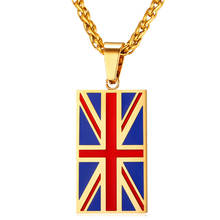 Collar con diseño de bandera del Reino Unido para hombre y mujer, Gargantilla de Color dorado con símbolo de Inglaterra de acero inoxidable con corazón, joyería para hombre y mujer P285 2024 - compra barato