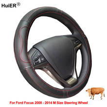 Car Steering Wheel Cover M Size Wrap Cow Leather For Ford Focus 2008 2009 2010 2011 2012 2013 2014 Wear-resistant Funda volante 2024 - buy cheap