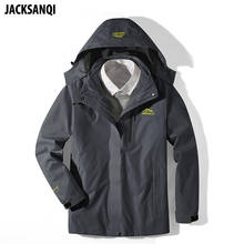 Jacksanqi inverno das mulheres dos homens 2 pçs grosso velo caminhadas jaquetas esportes ao ar livre quente casacos de esqui térmico acampamento parkas ra420 2024 - compre barato
