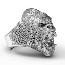 New trendy animal berserk orangutan ring men's ring fashion metal berserk great ape ring accessories party jewelry 2024 - buy cheap