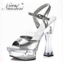 14cm Super High Heel Pole Dance Shoes Fashion Shallow Patent Leather Women Platform Sandals 6 Inch Sexy Fetish Models Party Show 2024 - buy cheap