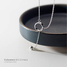 Colusiwei-collares de cadena de eslabones de forma redonda para mujer, colgantes minimalistas de Plata de Ley 925, accesorios de joyería femenina 2024 - compra barato