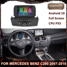 Android10 px5 auto rádio do carro para mercedes benz c200 c180 w204 2007-2010 multimídia jogador gps navegação gravador estéreo 2024 - compre barato