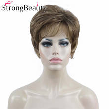 StrongBeauty-peluca sintética corta y recta para mujer, pelo Natural, 4 colores 2024 - compra barato