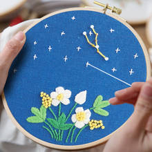 Blue Cotton Cloth Embroidery Kit Twelve Constellations Pattern DIY Needlework Sewing Cross Stitch Set Handmade Art Home Decor 2024 - buy cheap