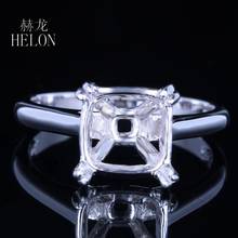 HELON Sterling Silver 925 9X9mm Cushion Cut Solitaire Engagement Wedding Semi Mount Women Trendy Fine Jewelry Ring Prong Setting 2024 - buy cheap