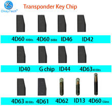 OkeyTech Auto Transponder Remote Car Key Blank Chip 4D ID40 ID44 ID46 ID63 40Bits/80bits ID48 ID60 Glass ID70 ID8E T5 4C G Chip 2024 - buy cheap