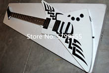 Classic special-shaped 6-wire electric guitar, white body, special applique, free delivery 2024 - buy cheap