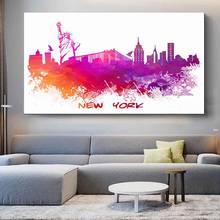 Абстрактная картина на стену, постер с изображением Лондона, Нью-Йорка, Парижа и мира, для гостиной, домашний декор, акварель 2024 - купить недорого