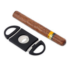 1Pcs Practical Gadgets Black Cigarette Accessories Stainless Steel/ABS Cigar Scissors Double-Edged Mini Cigar Cutter Portable 2024 - buy cheap