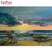 FATCAT-kit de pintura diamante 5d diy "paisaje de tiempo libre", bordado de diamantes de imitación cuadrados o redondos, decoración del hogar AE1969 2024 - compra barato