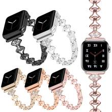 Correa de diamante para Apple Watch de 40mm, 44mm, 38mm, 42mm, iWatch series 6 SE 5 4 3, pulsera apple watch, correa de acero inoxidable para mujer y Niña 2024 - compra barato