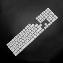 RGB 108 Keycaps ANSI Layout PBT White Pudding Double Skin Milk Shot Backlit Keycap For OEM Cherry MX gh60 poker 87 tkl 104 108 2024 - buy cheap