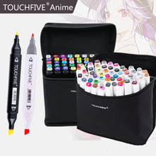 TouchFive-Juego de rotuladores de Alcohol de doble punta, marcadores para bocetos, pluma para colorear, pluma de pincel para dibujo, suministros de Arte de Anime 2024 - compra barato