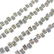 10Yards Bridal Sash Trim Rhinestone Crystal Trimming AB Silver Beaded For Wedding Dress 2024 - buy cheap