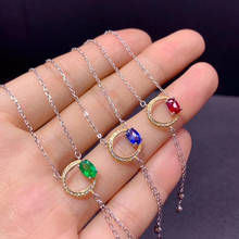 New product on the market Natural emerald ruby  Sapphire Necklace 925 pure silver high-end color treasure 2024 - buy cheap