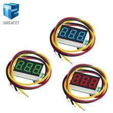 GREATZT 0.36 Inch 0.36" Digital Voltmeter Red Green Blue DC 0V-100V Three Lines 3 digit Voltage Panel Meter Display led Color 2024 - buy cheap