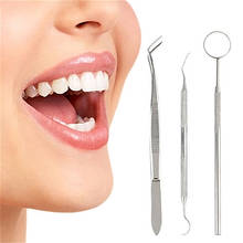 3Pcs Dental Tool Odontoscope Tweezers Mirror Oral Hygiene Explorer Probe Dentist Pick Scaler Stainless Steel Teeth Whitening Kit 2024 - buy cheap