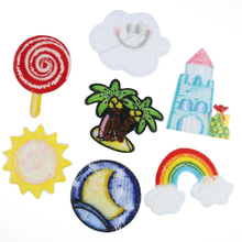 20pcs/lot Embroidery Patch Sun Rainbow Coconut Clothing Decoration Sewing Accessories Diy Iron Heat Transfer Applique 2024 - buy cheap