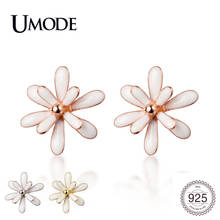 UMODE New 925 Sterling Silver Flower Stud Earrings for Women Fashion Cute Rose Gold Color Fine Jewelry Dating Party Gift ULE0707 2024 - buy cheap