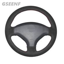For Peugeot 3008 2011-2015 408 2010-2014 308 2007-2013 DIY Car Steering Wheel Cover Black Suede Wearable Hand-stitched 2024 - buy cheap