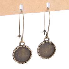 20pcs antique bronze 12mm cabochon earring dangle base setting blanks diy bezel accessories for earings making supplies 2024 - buy cheap