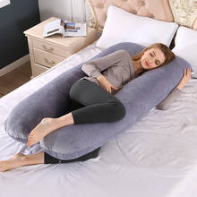 Almohadas grandes en forma de U para el embarazo, cinturón de maternidad cómodo para el cuerpo, cojín para dormir de lado para la cama, almohada de maternidad 2024 - compra barato