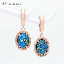 S&Z DESIGN Korean Fashion Oval Egg Shape Dangle Earrings For Women Girl Wedding Jewelry 585 Rose Gold Simple Temperament Eardrop 2024 - buy cheap