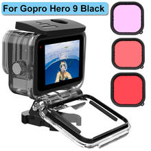 Для Gopro Hero 9 черный водонепроницаемый корпус Чехол фильтр для дайвинга объектив подводный 50 м защитная оболочка коробка для go pro 9 Аксессуары 2024 - купить недорого