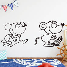 Divertido adhesivo pared ratón para decoración Mural sala de estar creativo extraíble dibujos animados lindo adhesivo pared ratón s para las habitaciones de los niños 2024 - compra barato