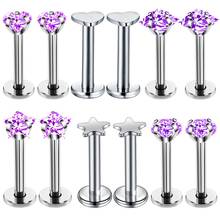 12Pcs 16G Sexy Gift New Tragus Helixcing CZ Stainless Steel Labret Lip Bar Rings Stud Cartilage Ear Helix Piercing Body Jewelry 2024 - buy cheap