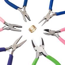 6pc/Set Carbon Steel Jewelry Pliers Tool Set with Flat Nose Plier Bent Nose Plier Round Nose Plier Side-Cutting for Jewelry Tool 2024 - buy cheap