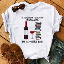 Camiseta feminina roupas engraçadas óculos de vinho dandelion impressão camiseta branca casual senhoras tshirt moda mangas curtas tshirt feminino 2024 - compre barato