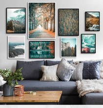 Wall Art Landscape Mountains Rive Canvas Poster Nordic Foggy Forest Print Painting Scandinavian Decoration Picture Home Decor 2024 - buy cheap