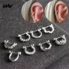 1pc Tiny Silver CZ Cooper Ear Cuff Conch Cuff Earring Silver Color Huggie Cartilage Helix Piercings for Women  UVW240 2024 - buy cheap
