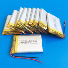 Batería recargable de polímero de litio, lote de 10 piezas, 603450, 3,7 V, 1200mAh, para MP3, GPS, PDA, grabadora de DVD, cámara de e-book 2024 - compra barato