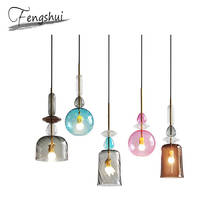 Nordic LED Pendant Lights Lighting Color Glass Pendant Lamp Bedroom Dining Living Room Bedside Cafe Hanging Lamp Light Fixture 2024 - buy cheap