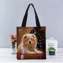 Dog Chow-Bolso de mano plegable, bolsa de compras reutilizable, ecológica, grande, de lona, de hombro, para comestibles, 1208 2024 - compra barato