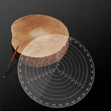 Regla de centrado transparente para carpintería, calibrador de diseño de línea central redonda, ángulo de 360 grados, herramienta de bricolaje para carpintería 2024 - compra barato