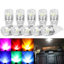 10Pcs Super Bright T10 194 168 LED W5W LED Bulb Led Car Wedge License Plate Lamp Dome Light 12V White Green Blue Red Yellow Pink 2024 - buy cheap
