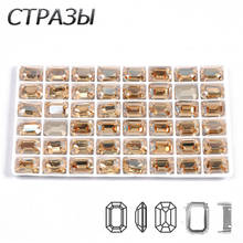 CTPA3bI K9 Top Golden Shadow Color Crystal Octagon Shape Sew on Rhinestones Glass Pointback Fancy stone DIY Shoes Bags Jewelry 2024 - buy cheap