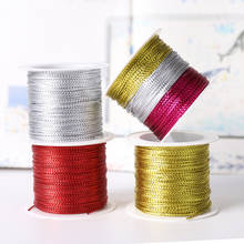 Diy ouro/prata/corda vermelha com fita corda etiqueta linha pulseira para fazer presentes de roupas 20 m 1 mm tag corda 2024 - compre barato