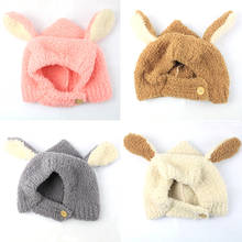 Soft Fleece Baby Hat Knitted Winter Cute Long Rabbit Ears Cartoon Bonnet Infant Accessories Children Cap Warm Hats For Kids 2024 - buy cheap