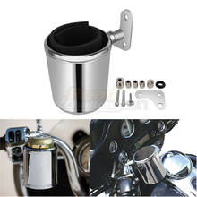 Motorcycle Chrome Cup Holder Handlebar Crash Bar Holder Front For Harley Touring Softail For Indian Chief 2024 - buy cheap