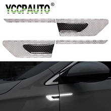 YCCPAUTO 4Pcs/set Car Reflective Strips Carbon Fiber Leaf Board Trim Sticker Auto Truck Safety Warning Tape 2024 - buy cheap