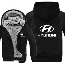 Sudadera gruesa con cremallera para hombre, Hyundai, chaqueta con cremallera abrigos, ropa de talla grande, Invierno 2024 - compra barato