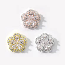 Strass de cristal de zircão flor para unhas, decoração de arte 3d em unhas douradas, 10 peças 2024 - compre barato