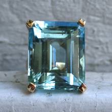 Роскошное изысканное квадратное геометрическое ювелирное изделие принцессы S925 sea blue, подарок на свадьбу, кольцо на помолвку 2024 - купить недорого